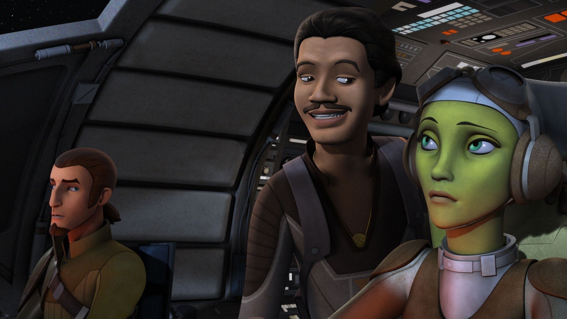 Zeb, Lando, and Hera from "Idiot's Array" episode of Star Wars Rebels
