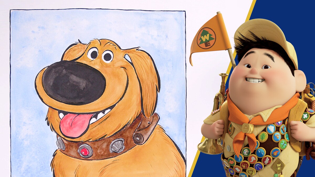 Watercolor Portrait of Dug From Up | Disney DIY by Disney Family