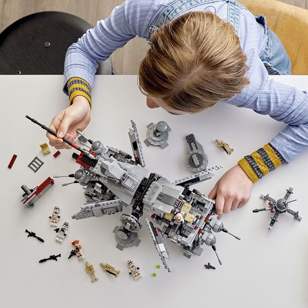 LEGO Star Wars AT-TE Walker being assembled
