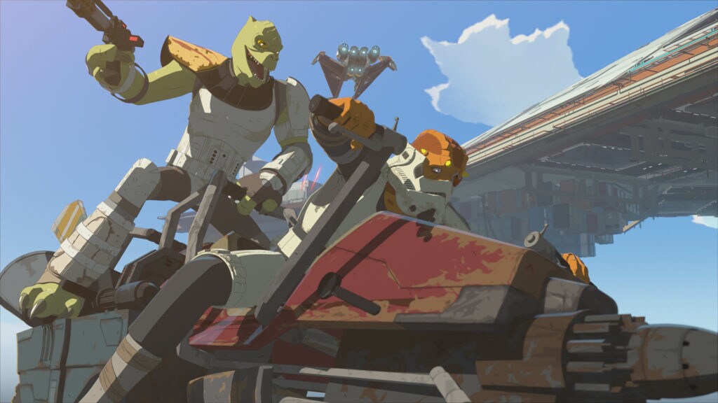 A 2-seated swoop bike in Star Wars Resistance.