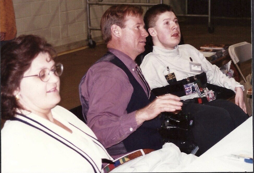 Left to right: Make-A-Wish rep, John “Dak” Morton and Ben chatting with fans, 1997 Hackensack <i>Star Wars</i> convention.