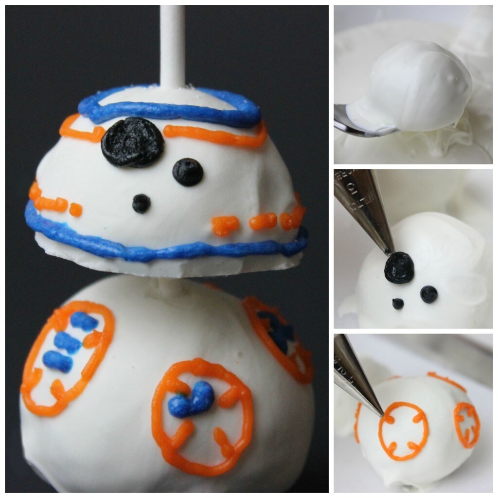 The process of making a BB-8 donut 