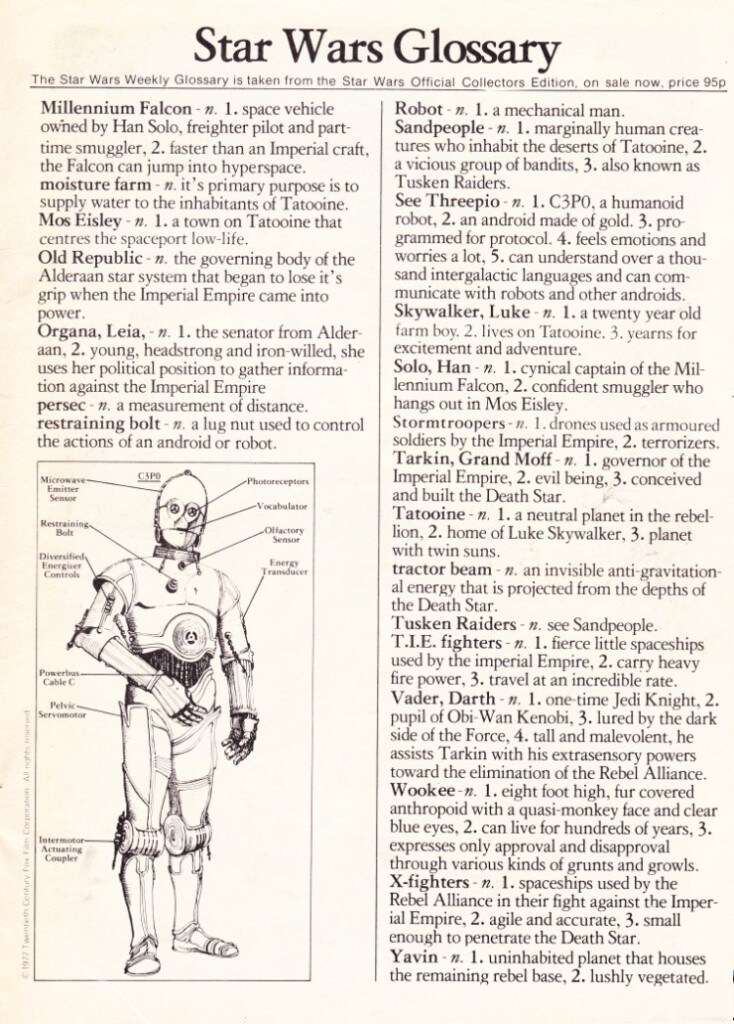 Star Wars Weekly - Glossary 