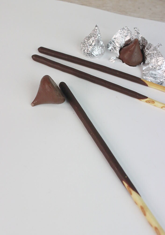 Chocolate Kiss candy Gaderffii Sticks melted