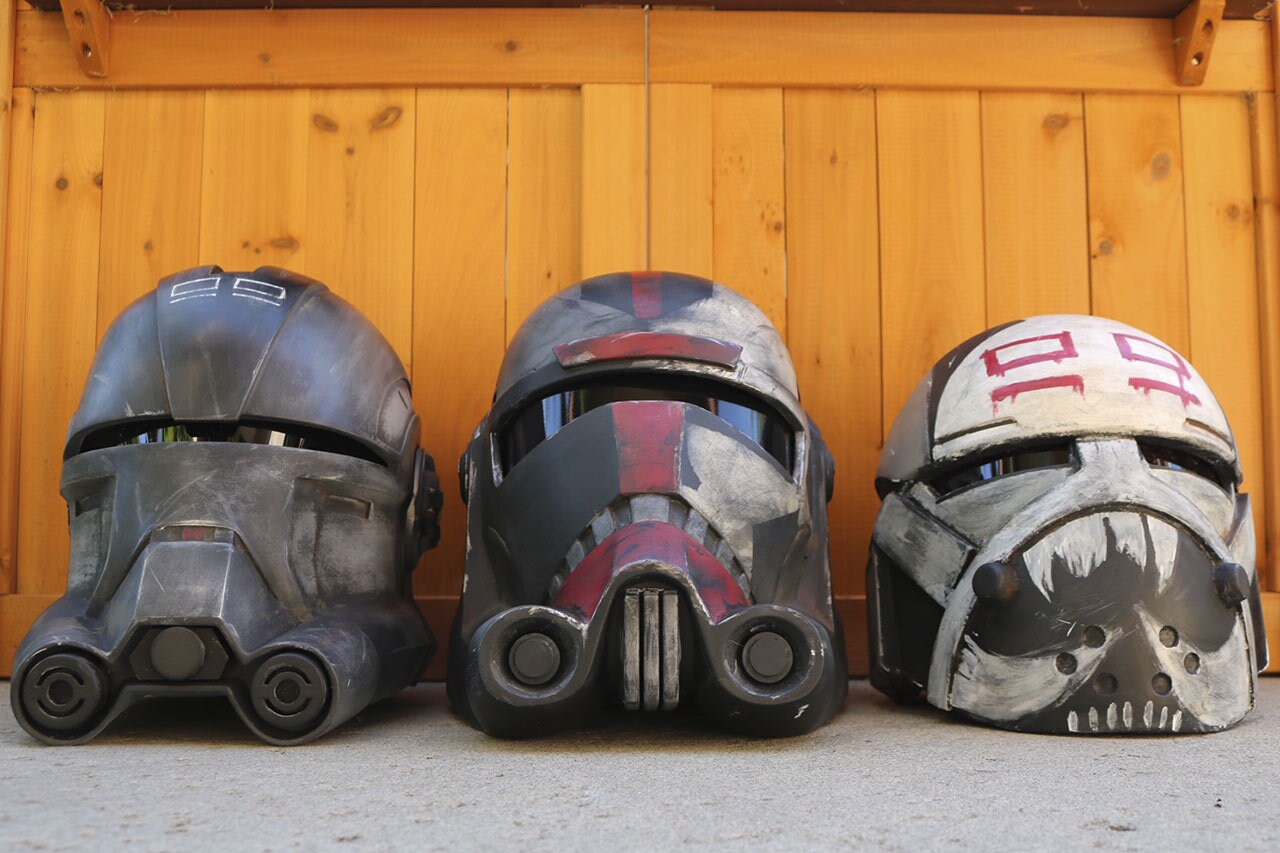 John Rodriguez's Echo, Hunter, and Wrecker helmets