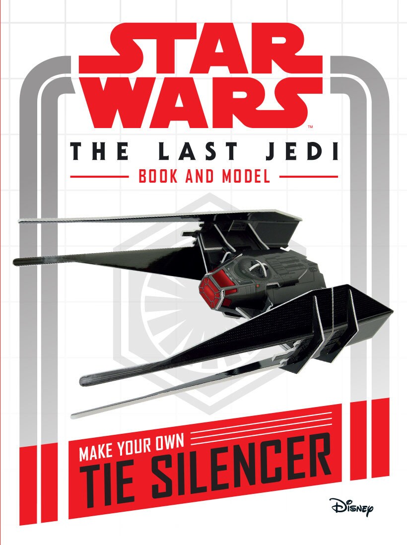 The cover of Make Your Own TIE Silencer, a Last Jedi tie-in book with model.