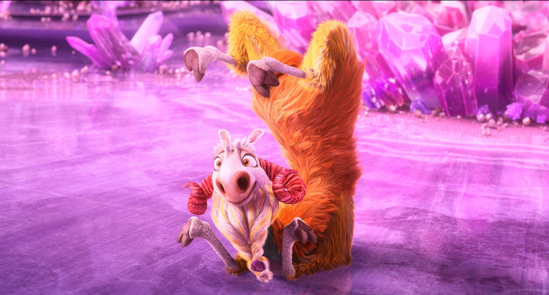 Actor Jesse Tyler Ferguson as Shangri Llama in the movie "Ice Age: Collision Course"