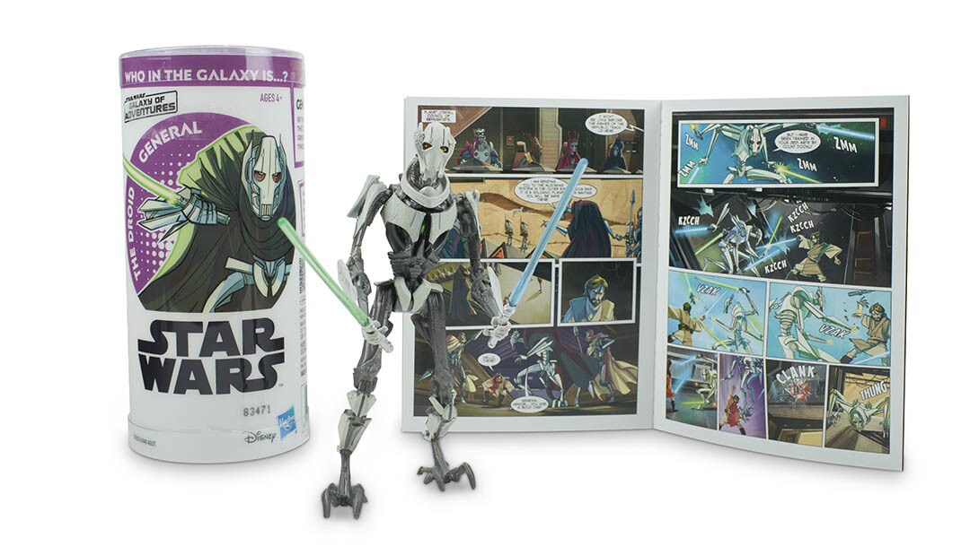 A General Grievous action figure, part of Hasbro's next wave of Star Wars Galaxy of Adventures figures.