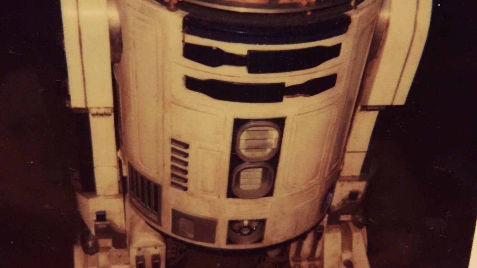 The perfect hiding place: Nathan Hamill inside R2-D2.