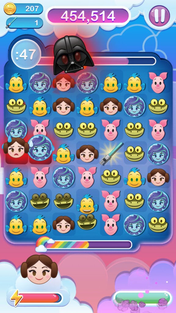 Leia in Disney Emoji Blitz.