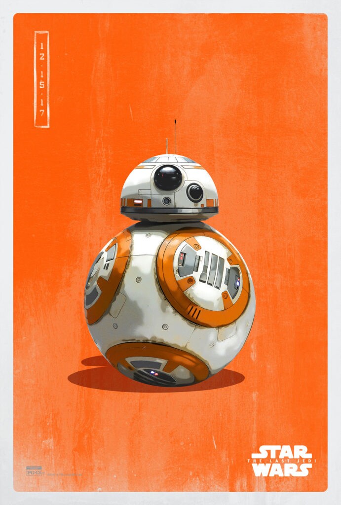BB-8 on an orange poster.