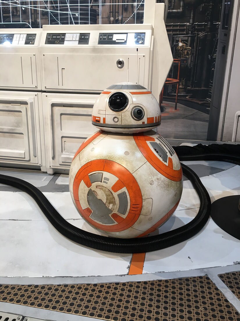 BB-8 prop on display at the Star Wars: The Last Jedi exhibit at San Diego Comic-Con.