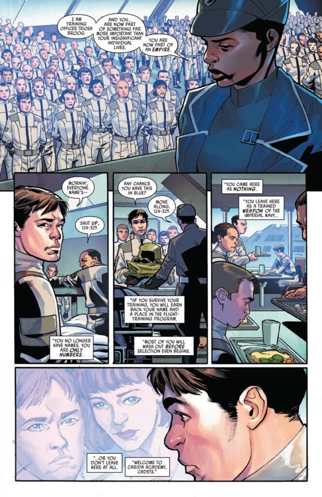 Han Solo at the Imperial Academy in Marvel's Han Solo: Imperial Cadet #1.