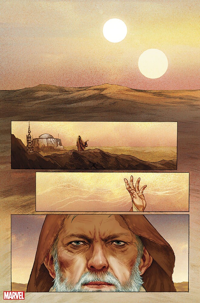 A page with Obi-Wan in the desert from Obi-Wan Kenobi 1