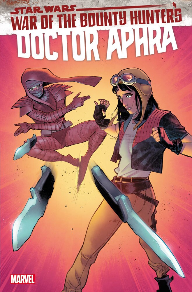 Aphra in battle on the cover of Doctor Aphra #17
