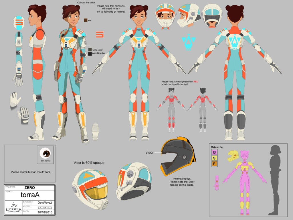 Torra Doza turnarounds from Star Wars Resistance.