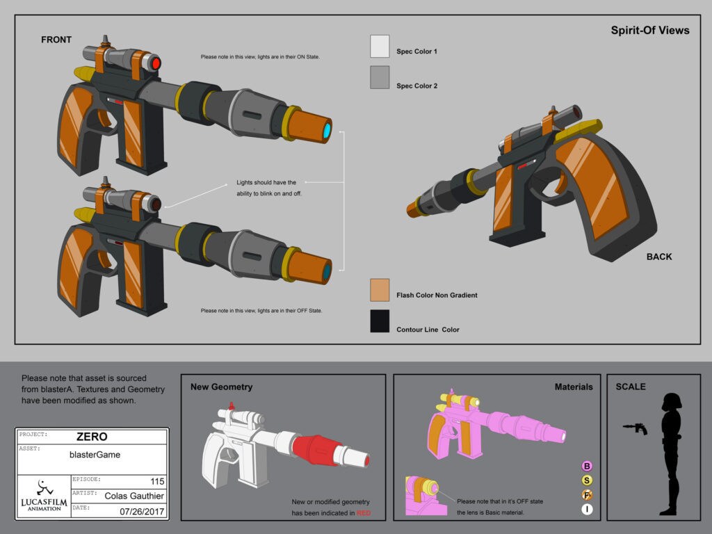 Concept art of the toy blaster from Star Wars Resistance.