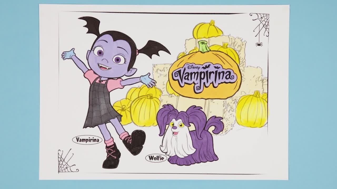 Vampirina and Wolfie | Disney Junior Colouring Club