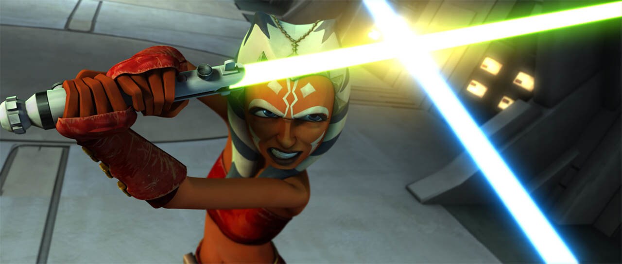 Ahsoka duels with Grievous is seen in a final frame from "Duel of the Droids."