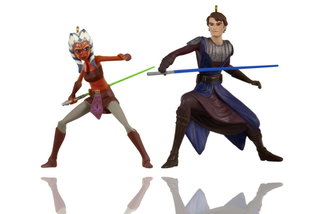 Ahsoka Tano and Anakin Skywalker Keepsake Christmas ornaments by Hallmark.