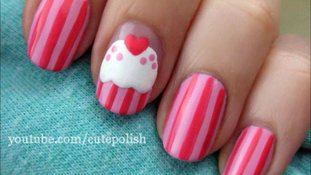 Sweet Pink Cupcake Nails