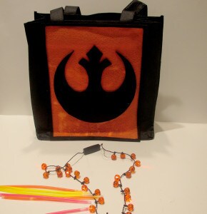 Rebel Alliance glow sticks and necklace