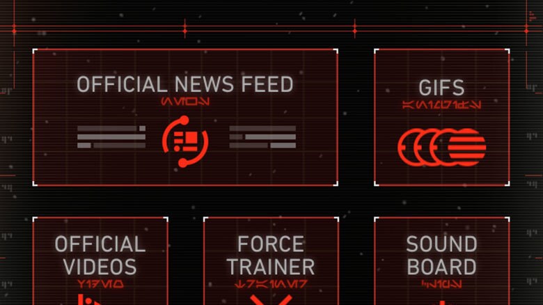 Star Wars App - Dark Side dashboard