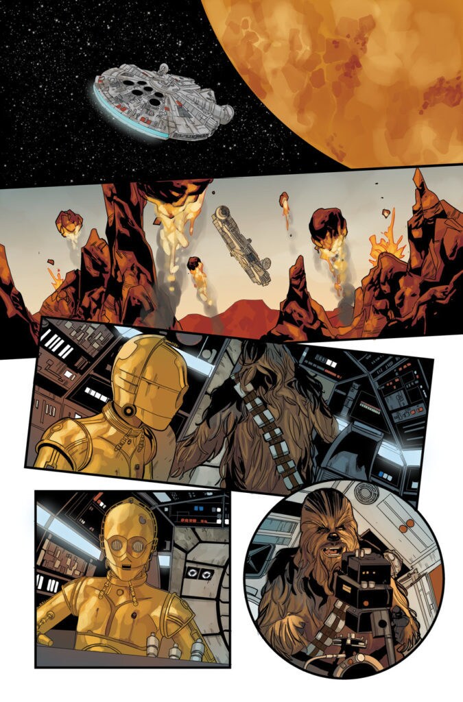 Star Wars #68 page with Chewbacca and C-3PO teaming up.