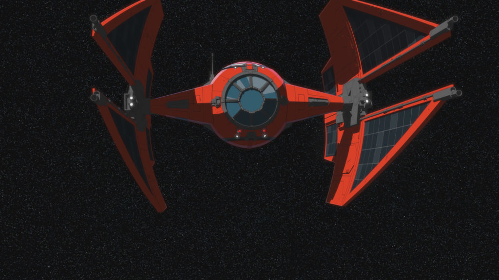 Vonreg's TIE fighter in Star Wars Resistance.