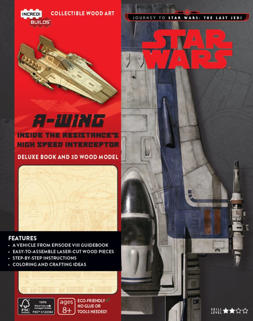 An A-Wing on the cover of the book Journey to Star Wars: The Last Jedi.