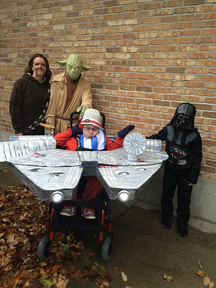 Lesley McDonald makes her own Star Wars Halloween costumes for her son, Brandon.