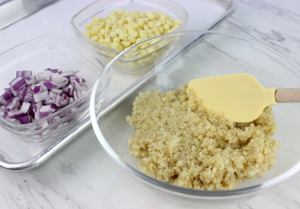 Quinoa in a bowl for the Darth Maul Quinoa Salad recipe.