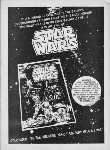 An advertisement for Marvel's Star Wars adaptation