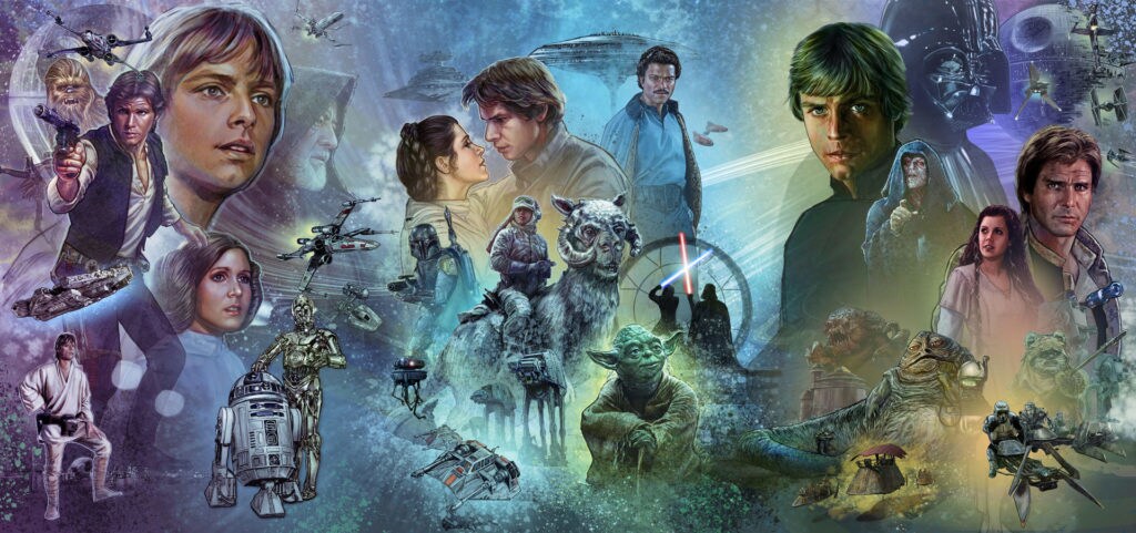 The original trilogy section of the Star Wars Celebration Chicago mural.