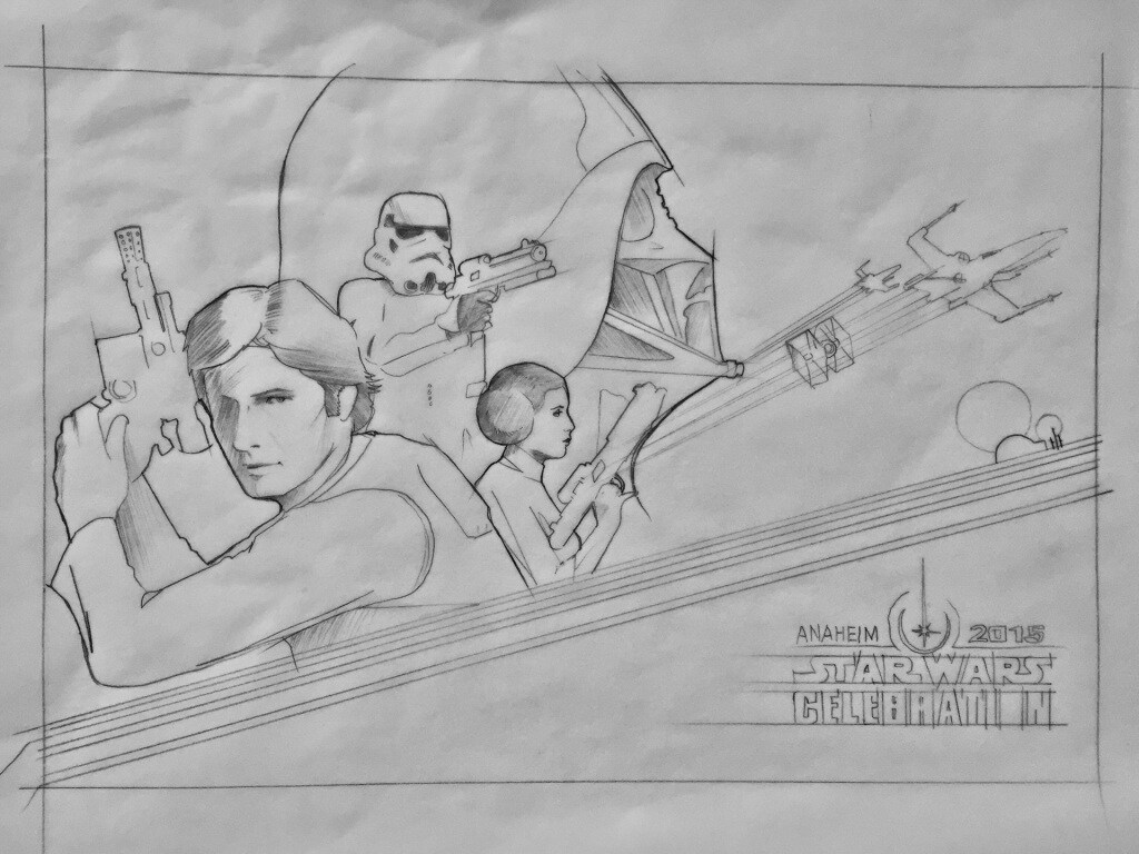 Criag Drake's Star Wars Celebration early sketch