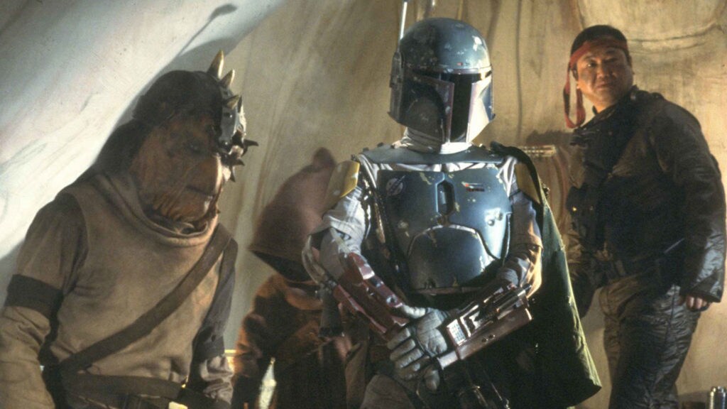 Boba Fett in Jabba's palace.