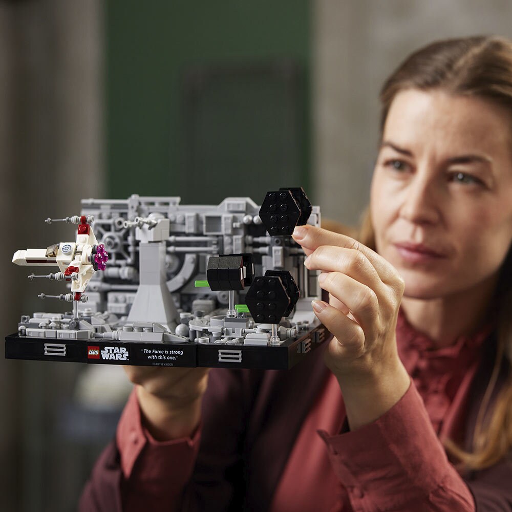LEGO Star Wars Trench Run Diorama being built