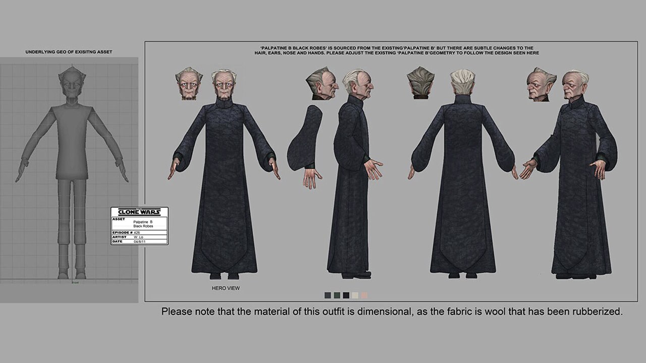 The Clone Wars "Revival" Palpatine concept art