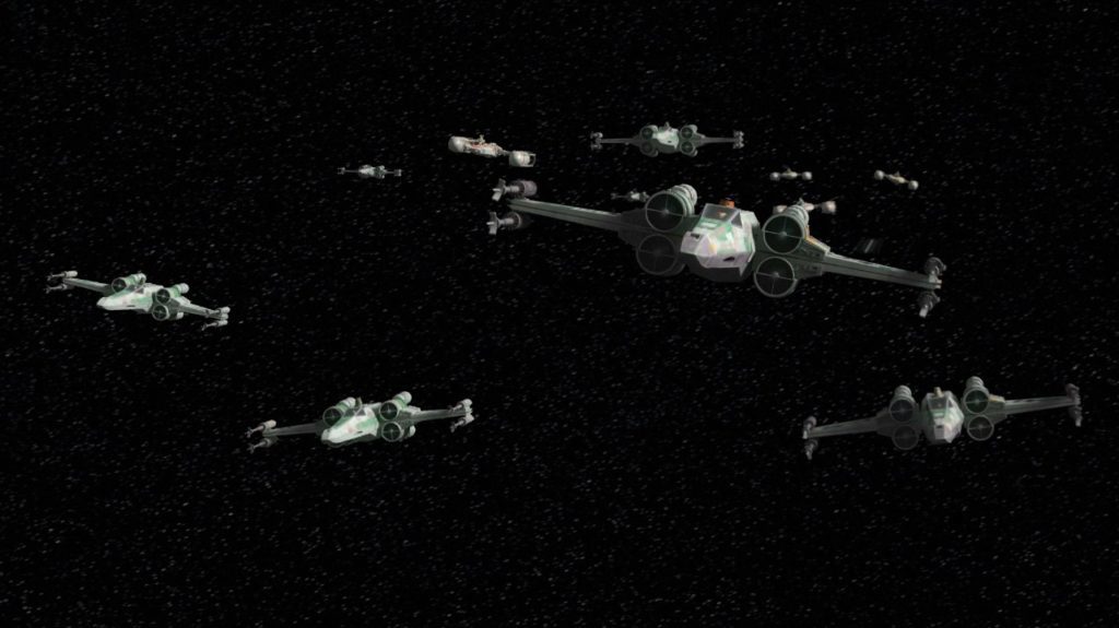 A squadron of X-wings.