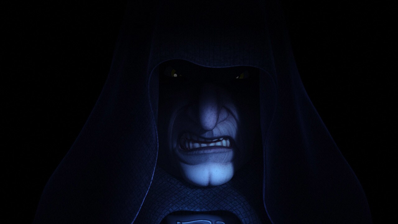 A snarling Emperor Palpatine.
