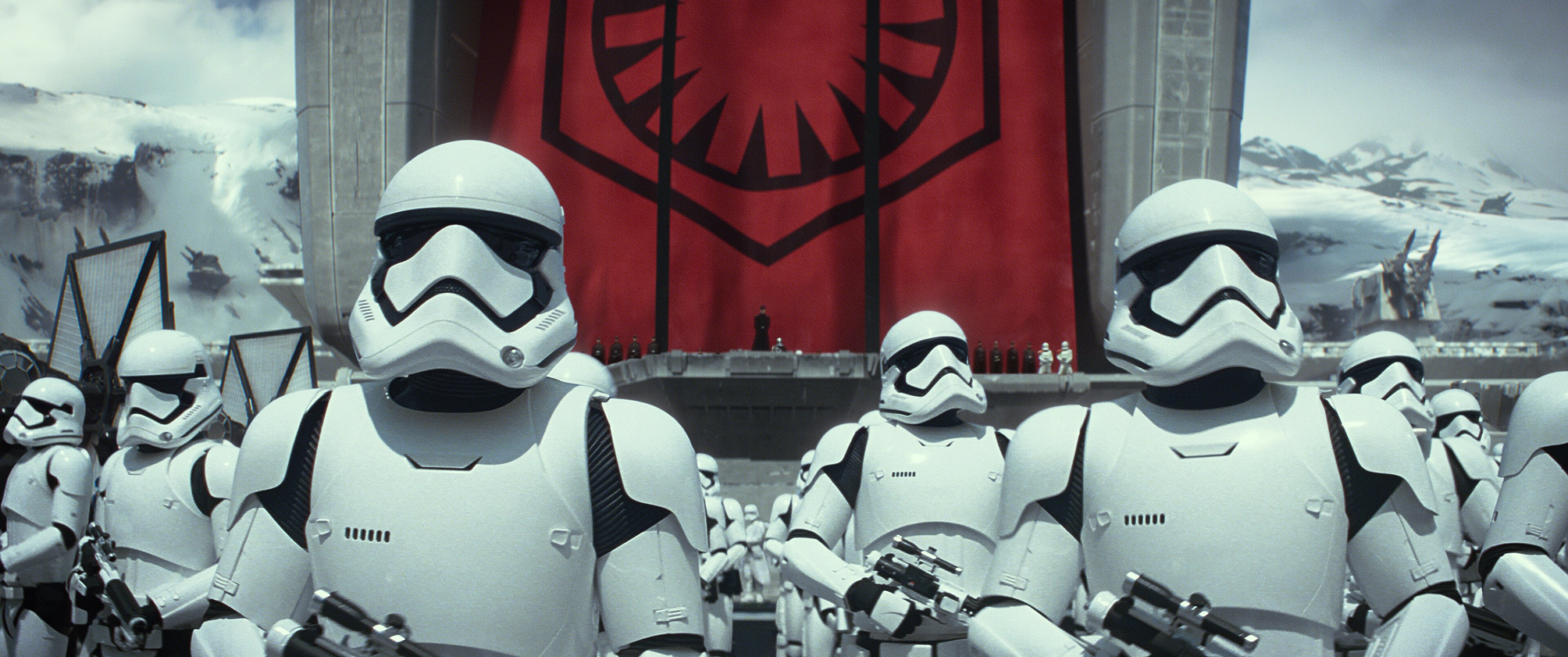 Stormtroopers of the First Order from the movie, "Star Wars: The Force Awakens."