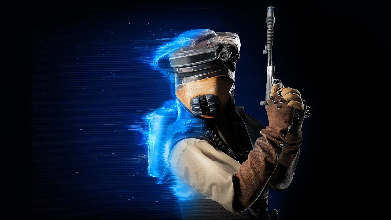 Princess Leia disguised as bounty hunter Boushh from Star Wars Battlefront II: The Han Solo Season.