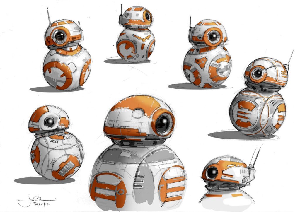 BB-8 concept art from Star Wars: The Force Awakens.