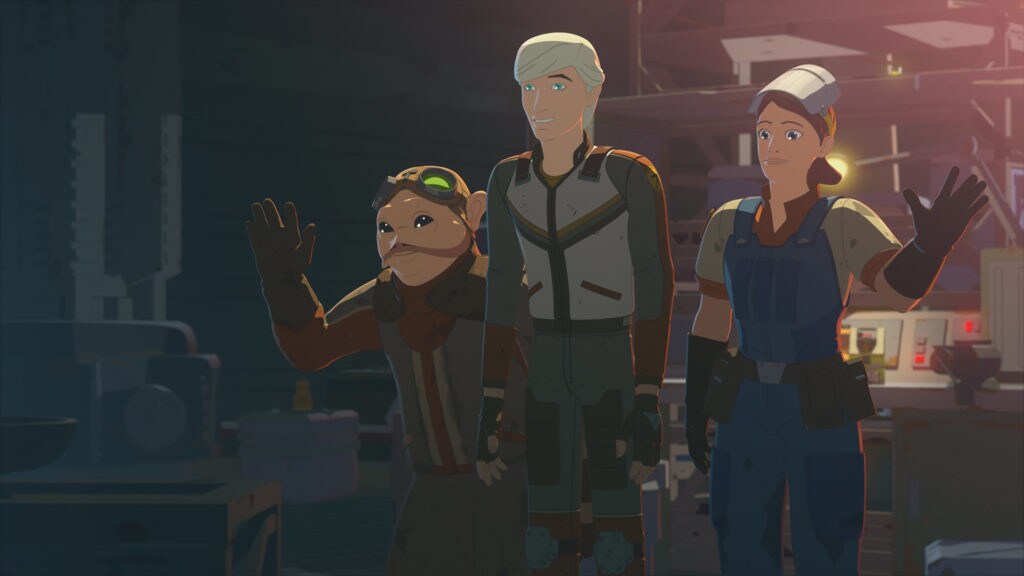 Jace Rucklin and his crew in Star Wars Resistance.