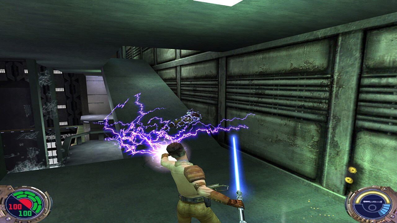 Kyle Katarn wields lightning in Jedi Outcast.
