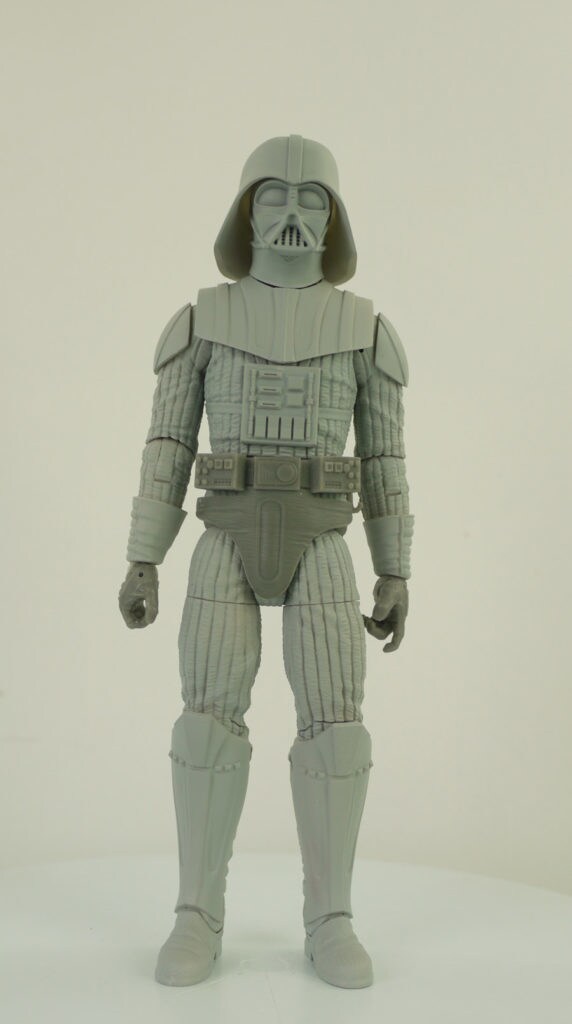An assembled but unfinished Darth Vader action figure prototype.