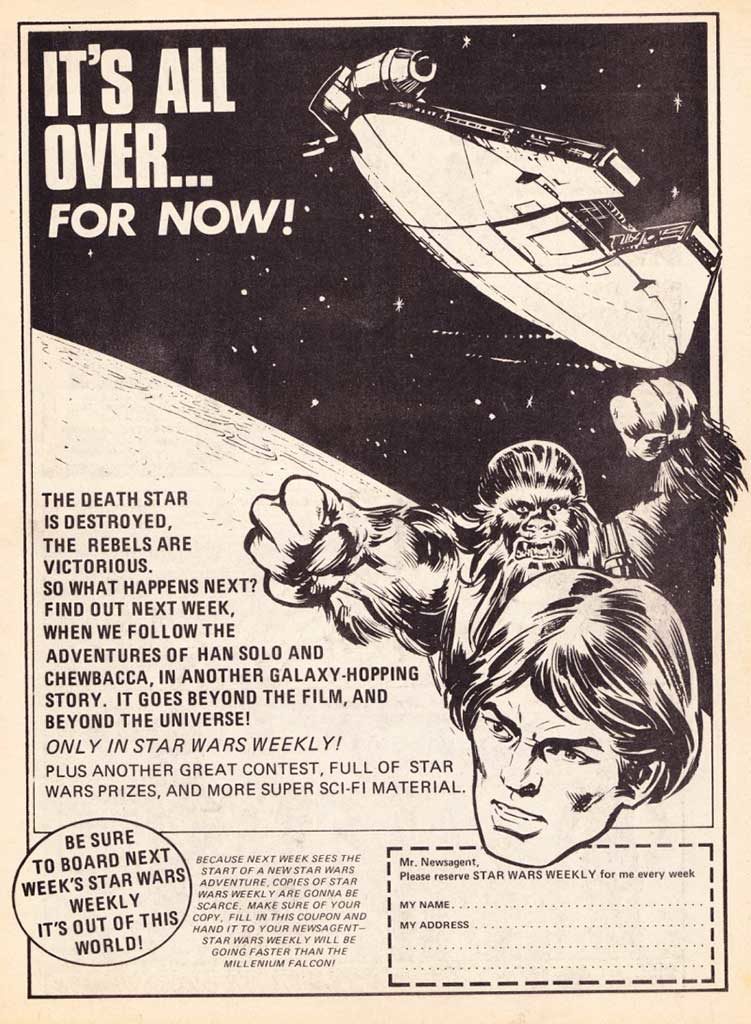 An ad for a Star Wars Weekly subscription from issue 12.