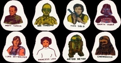 Star Wars erasers by Helix, with characters from A New Hope