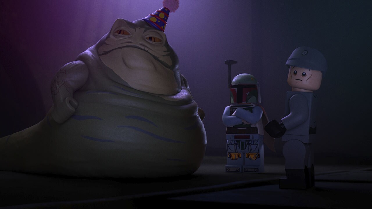 Jabba celebrating in LEGO Star Wars Summer Vacation