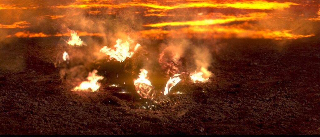 Anakin burns in Revenge of the Sith
